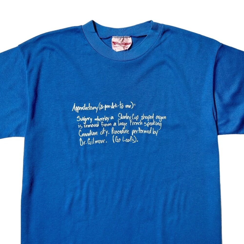 90s Vintage Toronto Maple Leafs Joke T-shirt Hockey Doug Gilmour Single Stitch.